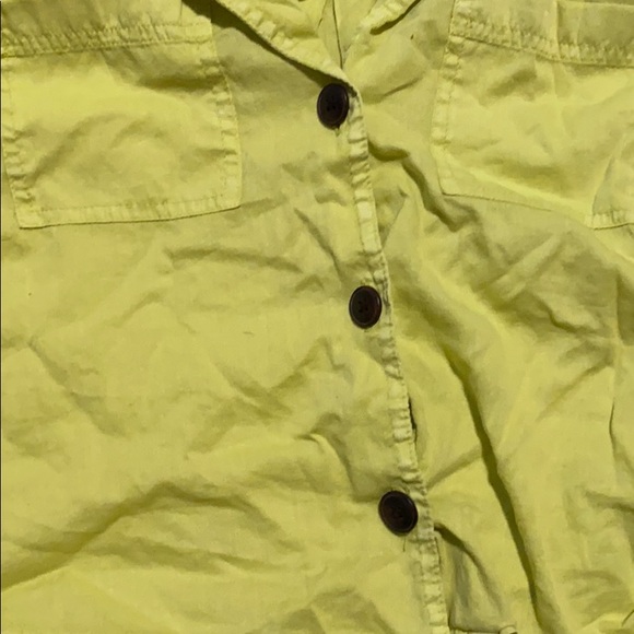 Lime green crop linen button down top wild fable - Picture 4 of 5